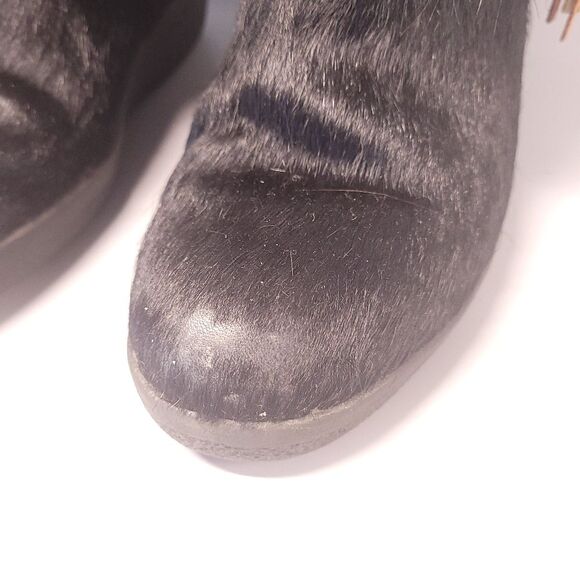 Tecnica Italian Black Full Fur Vintage Apres Ski Boots With Suede Tassel Womens - Picture 13 of 13